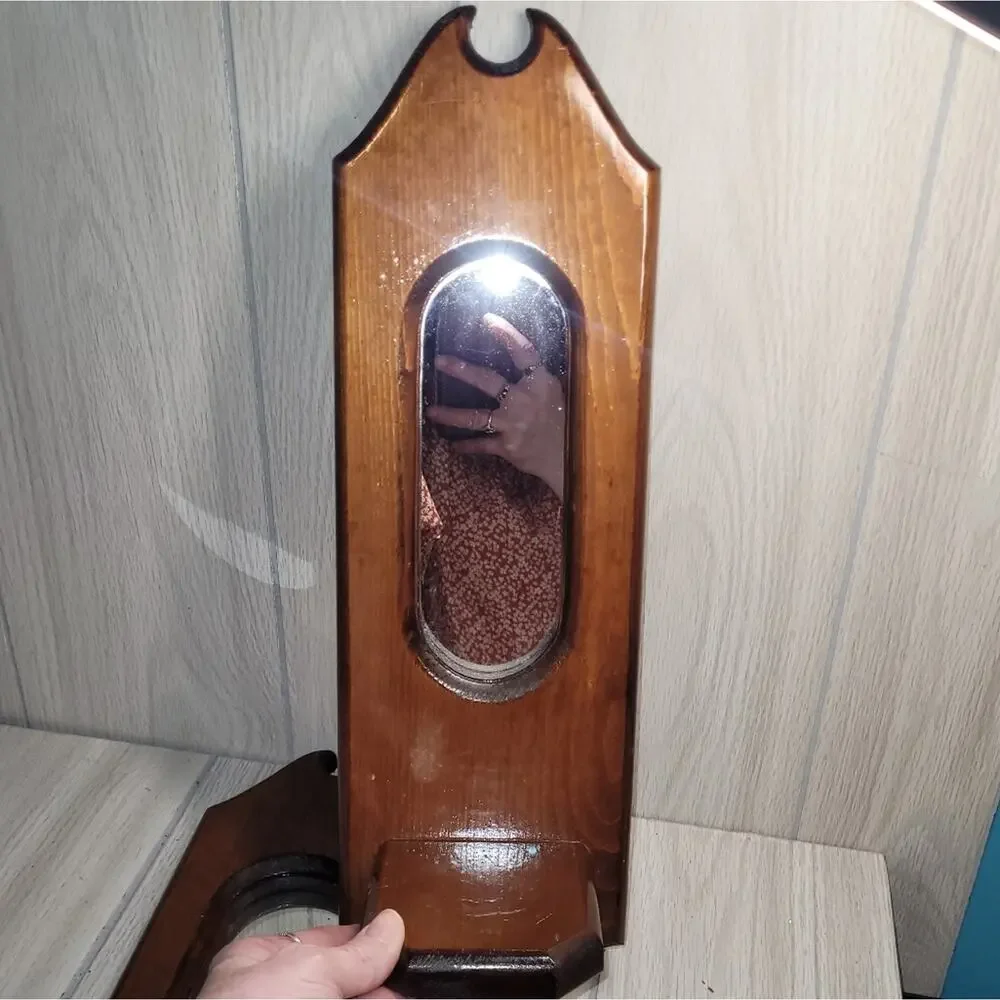 Vintage Brown Wall Mirror Pair